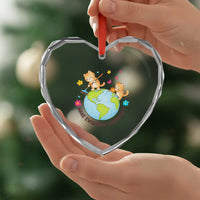 Make Everyday Earth Day Heart Crystal Glass Ornament Funny Cat Lover Gift