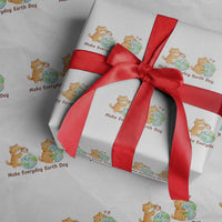 Make Everyday Earth Day Wrapping Paper Roll Cute Cat Healing Planet Earth