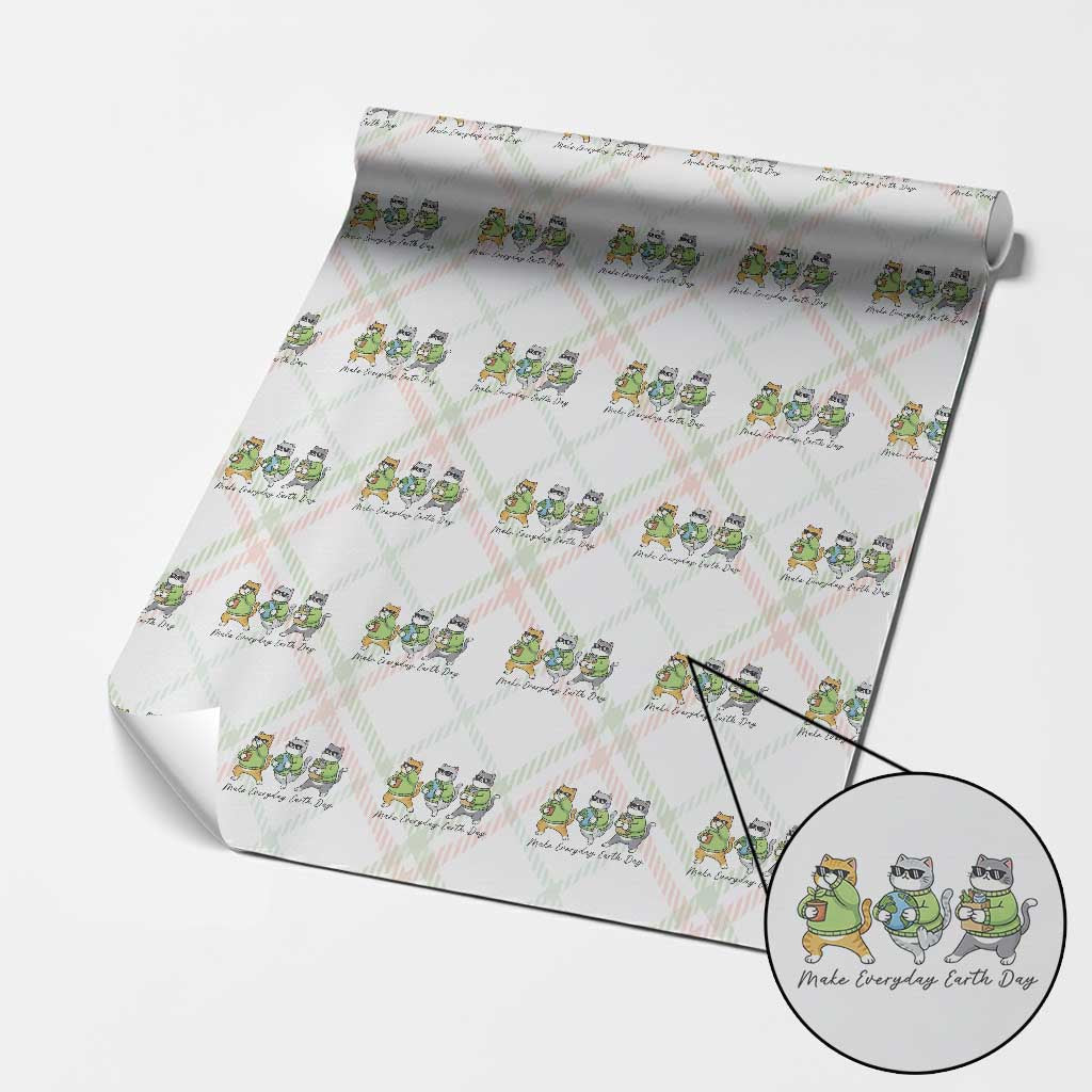Make Everyday Earth Day Wrapping Paper Roll Eco Friendly Cat Lover