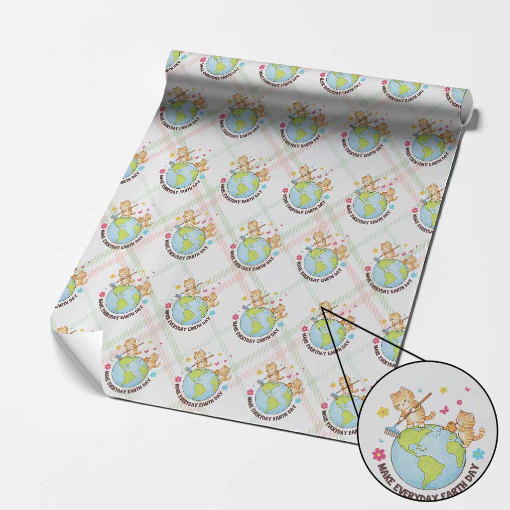 Make Everyday Earth Day Wrapping Paper Roll Funny Cat Lover Gift