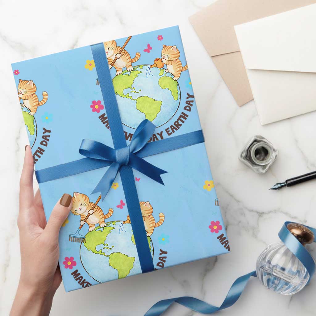 Make Everyday Earth Day Wrapping Paper Roll Funny Cat Lover Gift