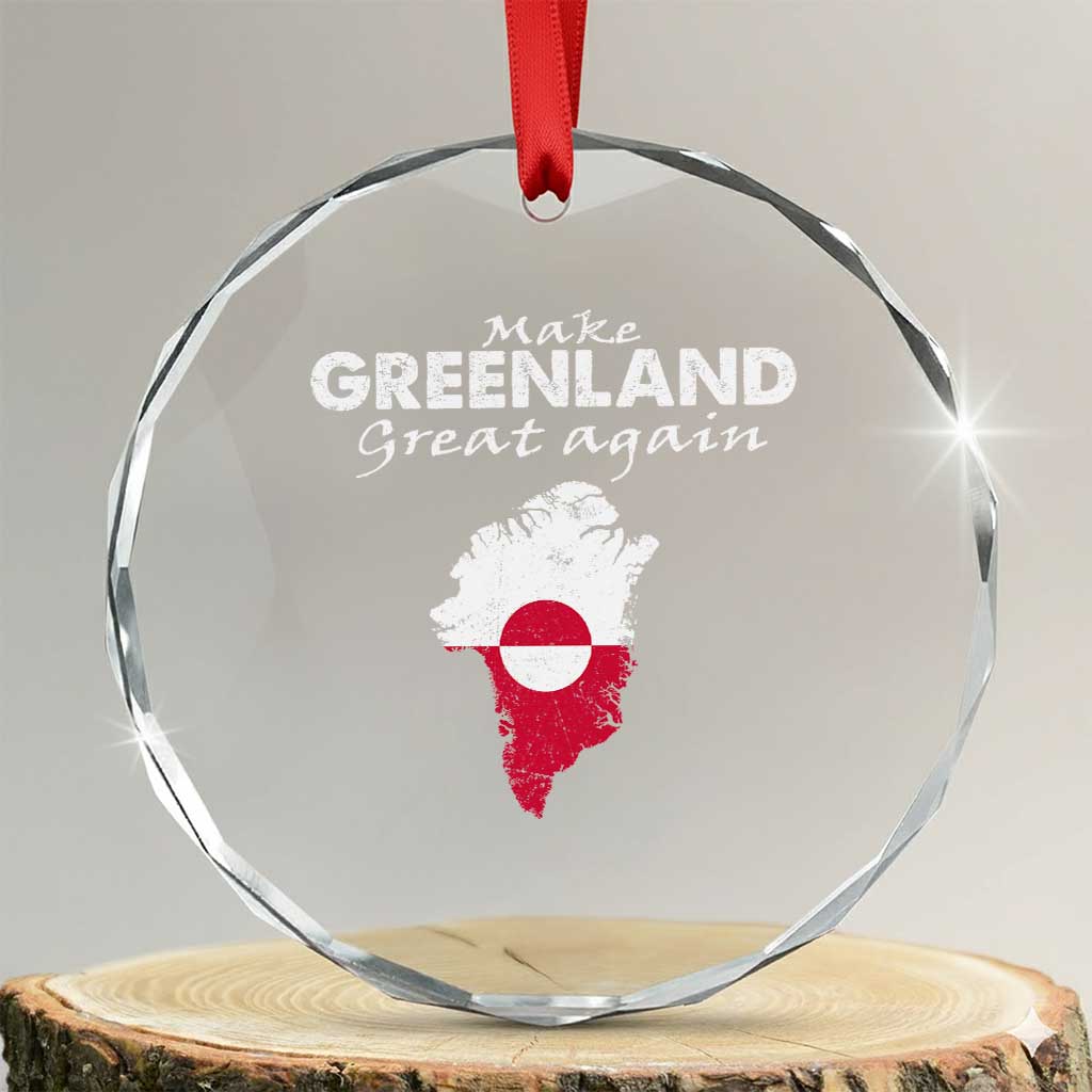 Make Greenland Great Again Crystal Glass Ornament Act USA 51st State Greenland