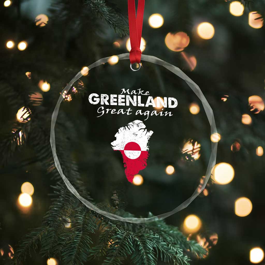 Make Greenland Great Again Crystal Glass Ornament Act USA 51st State Greenland