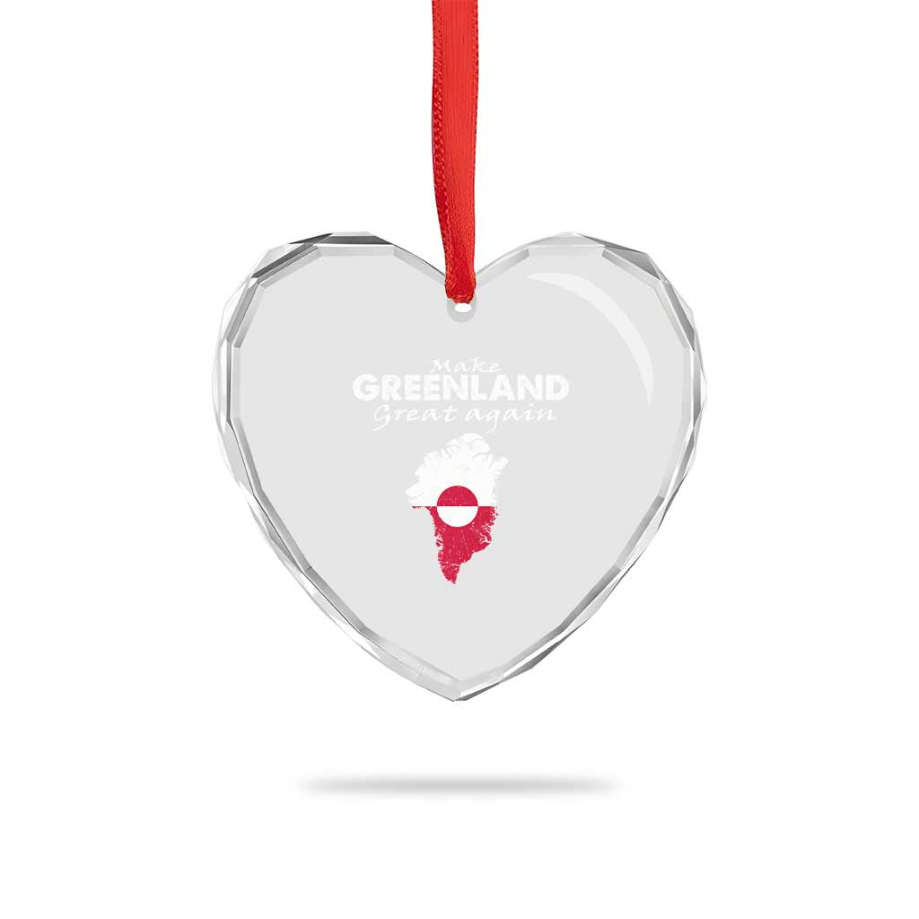 Make Greenland Great Again Heart Crystal Glass Ornament Act USA 51st State Greenland