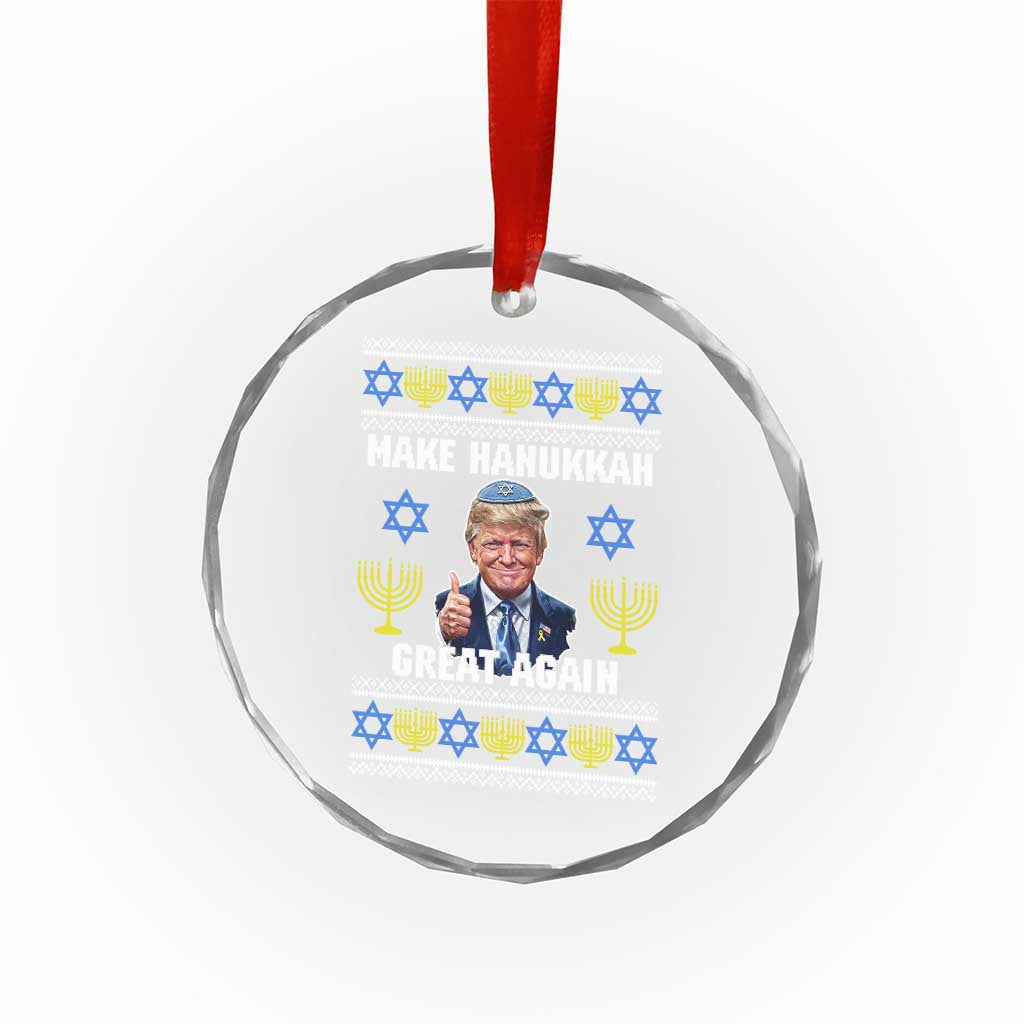 Make Hanukkah Great Again Crystal Glass Ornament Funny Ugly Jewish Holiday Gift - Wonder Print Shop