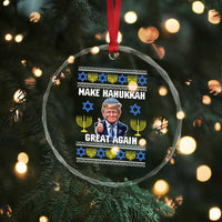 Make Hanukkah Great Again Crystal Glass Ornament Funny Ugly Jewish Holiday Gift - Wonder Print Shop