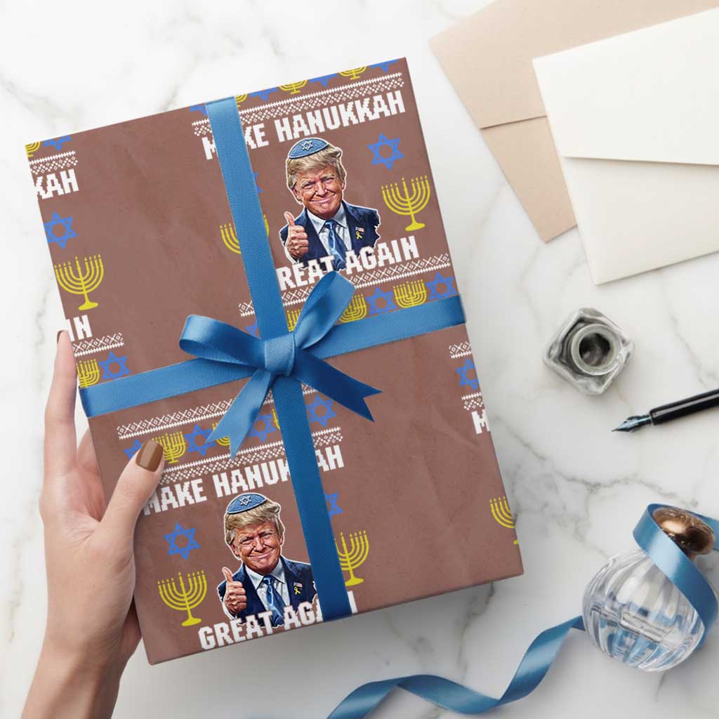 Make Hanukkah Great Again Wrapping Paper Roll Funny Ugly Jewish Holiday Gift - Wonder Print Shop