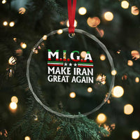Make Iran Great Again Crystal Glass Ornament MIGA Emblem Of Iran Persian Lion Flag