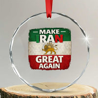 Make Iran Great Again Crystal Glass Ornament MIGA Vintage Persian Lion Flag
