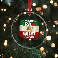 Make Iran Great Again Crystal Glass Ornament MIGA Vintage Persian Lion Flag