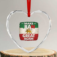 Make Iran Great Again Heart Crystal Glass Ornament MIGA Vintage Persian Lion Flag