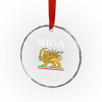 Make Iran Great Again Patriotic MIGA Crystal Glass Ornament Lion and Sun Iranian Revolution Freedom Supporters