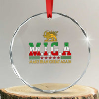 Make Iran Great Again Patriotic MIGA Crystal Glass Ornament Lion and Sun Persian Flag Freedom Iranian Revolution