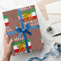 Make Iran Great Again Patriotic MIGA Wrapping Paper Roll Lion and Sun Flag Iranian Revolution