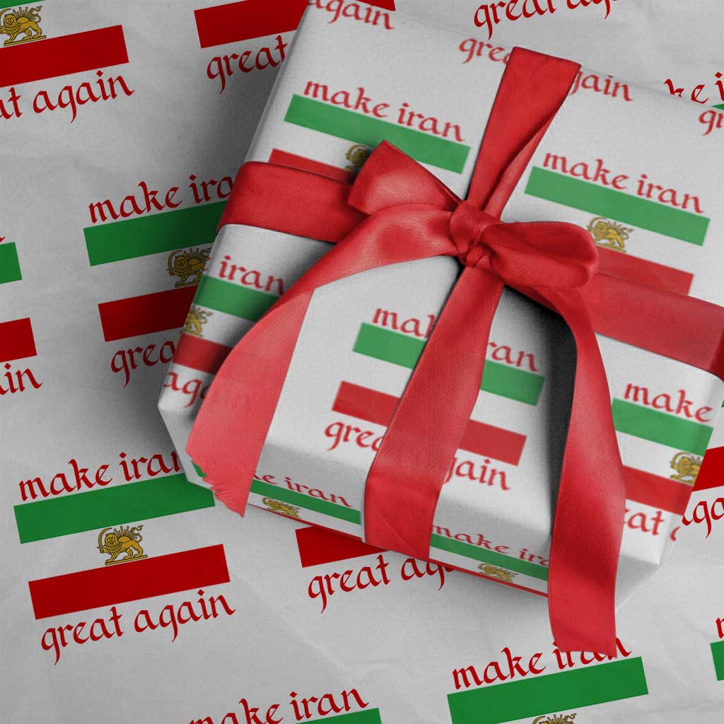 Make Iran Great Again Wrapping Paper Roll Vintage Lion and Sun Flag Patriotic Iranian Pride