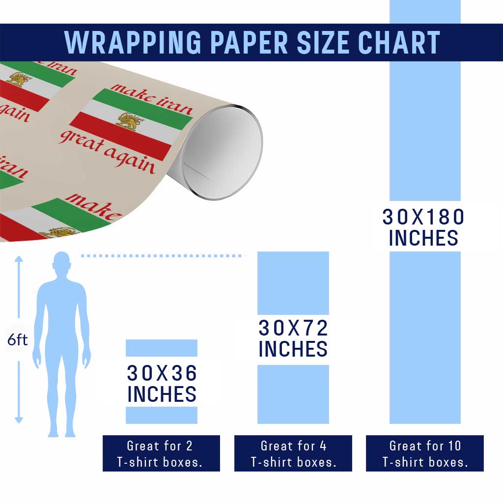 Make Iran Great Again Wrapping Paper Roll Vintage Lion and Sun Flag Patriotic Iranian Pride
