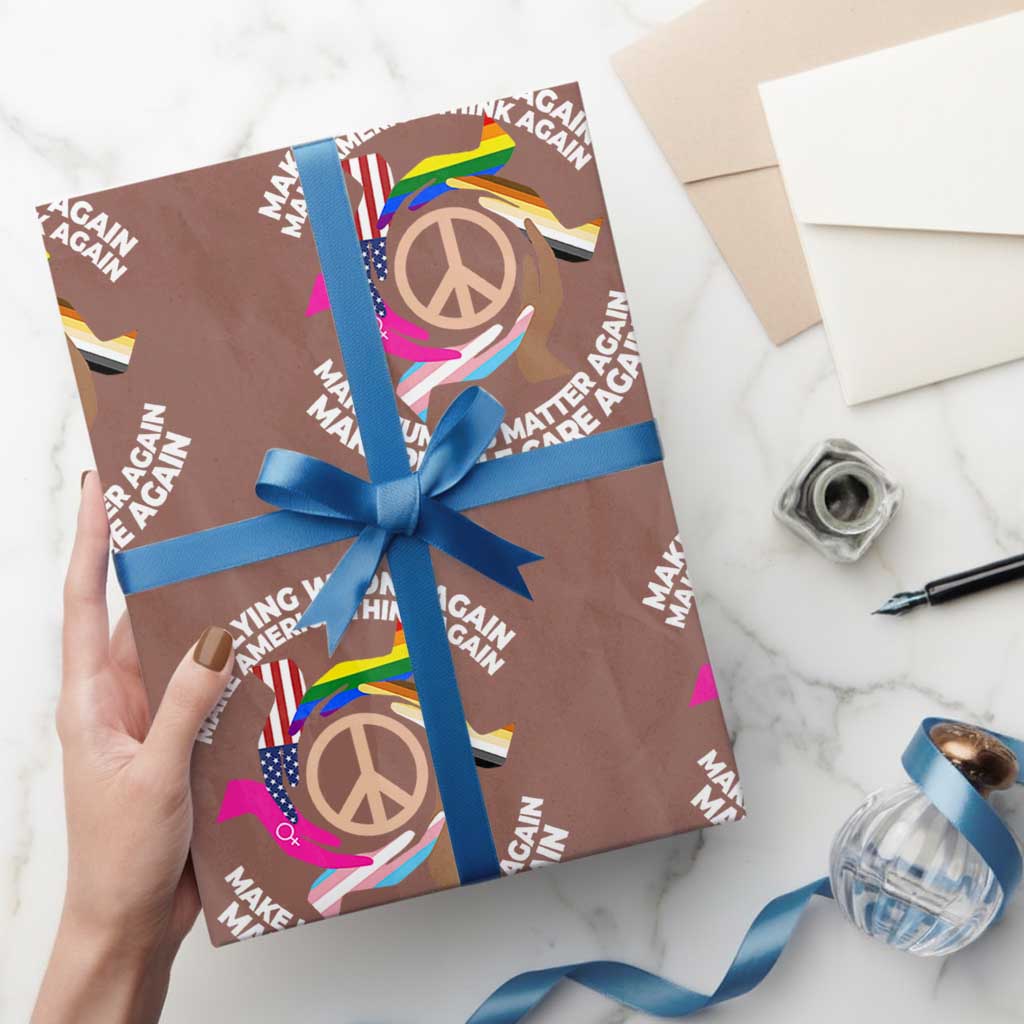 Make Lying Wrong Again Make America Think Again Wrapping Paper Roll Human’s Rights Hand Peace - Wonder Print Shop