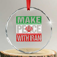 Make Peace With Iran Crystal Glass Ornament Peace Pacifist Stop War In Middle East