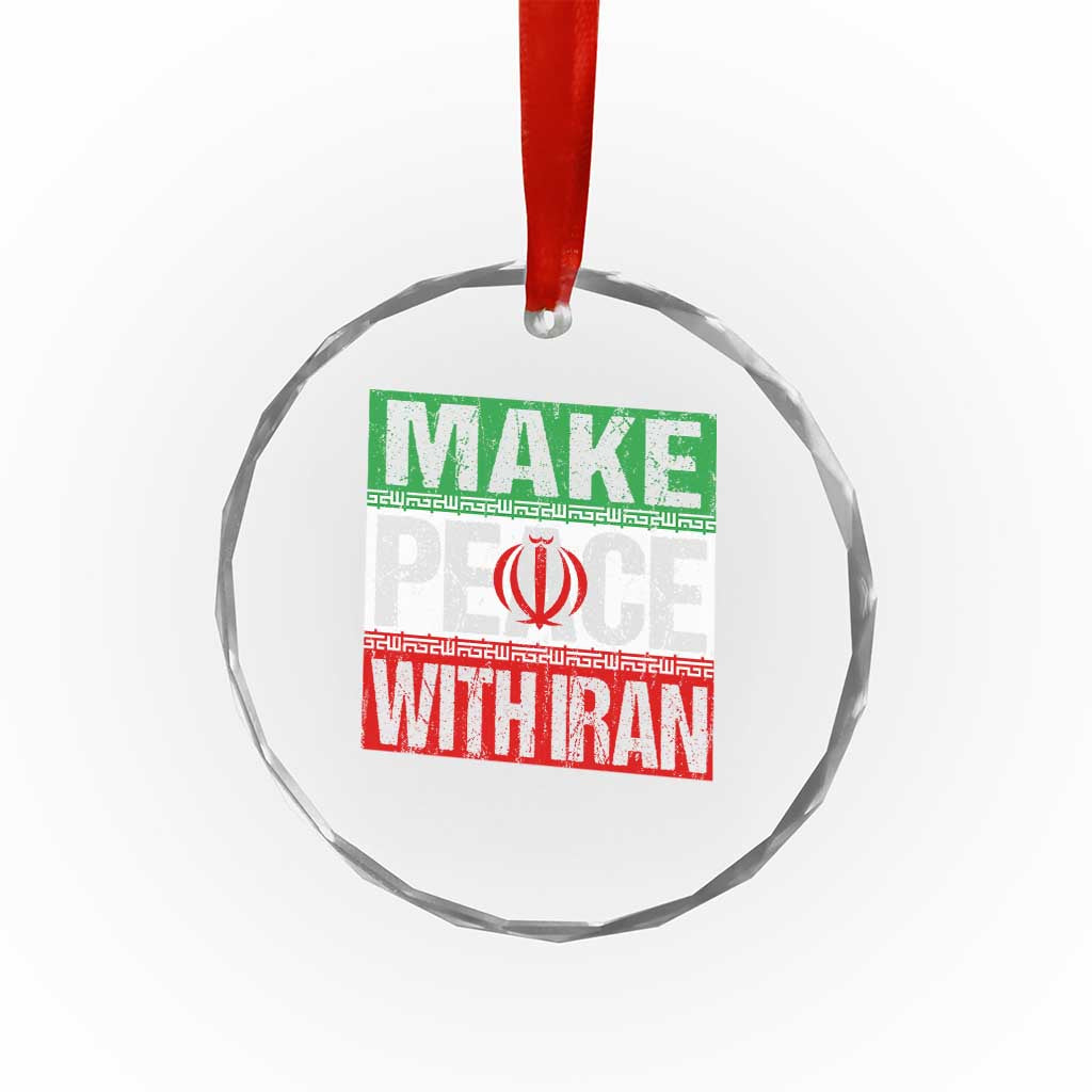 Make Peace With Iran Crystal Glass Ornament Peace Pacifist Stop War In Middle East