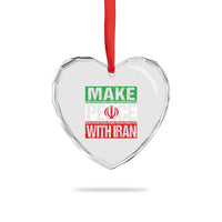 Make Peace With Iran Heart Crystal Glass Ornament Peace Pacifist Stop War In Middle East