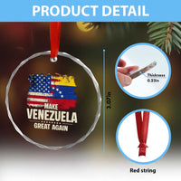 Make Venezuela Great Again Crystal Glass Ornament Distressed US  and Venezuela Flag Unity - Wonder Print Shop