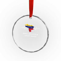 Make Venezuela Great Again Crystal Glass Ornament Patriotic Support Heartbeat Distressed Map Graphic - Wonder Print Shop