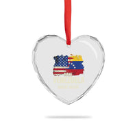 Make Venezuela Great Again Heart Crystal Glass Ornament Distressed US  and Venezuela Flag Unity - Wonder Print Shop