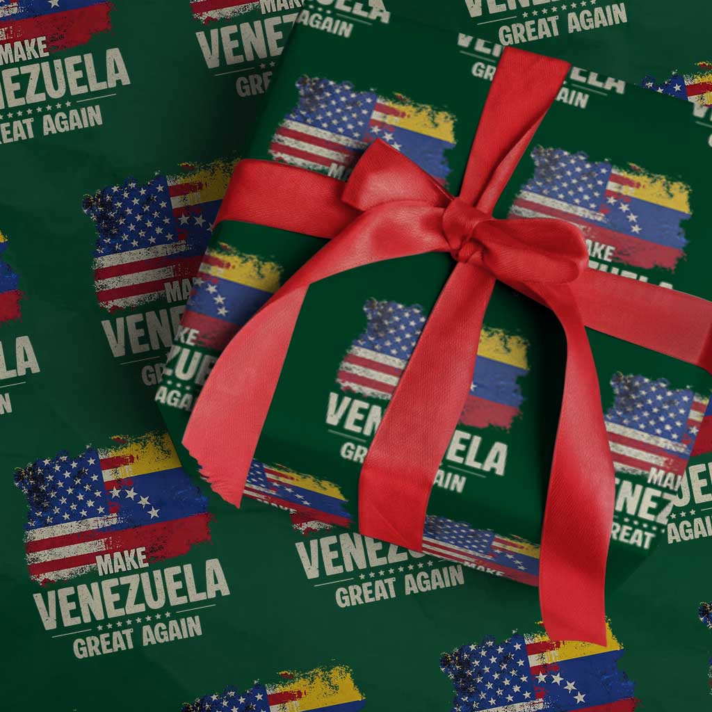 Make Venezuela Great Again Wrapping Paper Roll Distressed US  and Venezuela Flag Unity - Wonder Print Shop