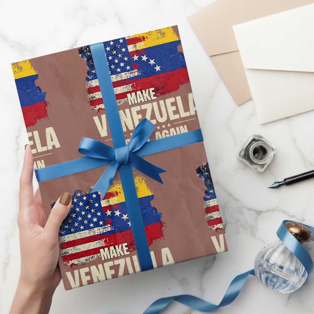 Make Venezuela Great Again Wrapping Paper Roll Distressed US  and Venezuela Flag Unity - Wonder Print Shop