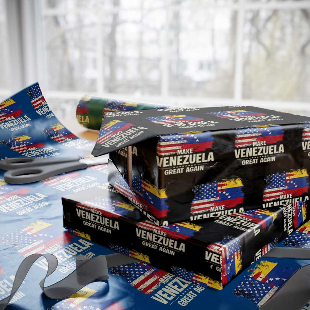 Make Venezuela Great Again Wrapping Paper Roll Distressed US  and Venezuela Flag Unity - Wonder Print Shop