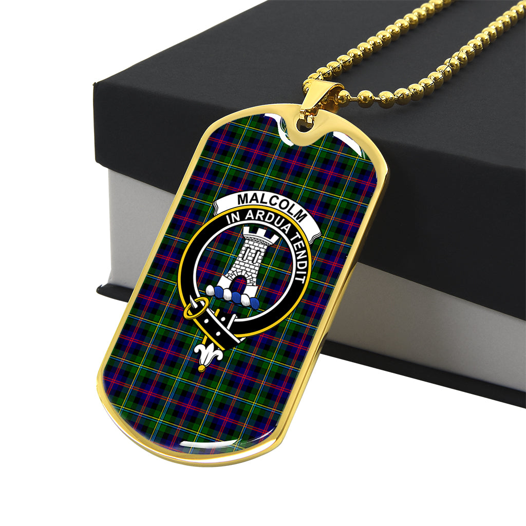 malcolm-tartan-family-crest-gold-military-chain-dog-tag