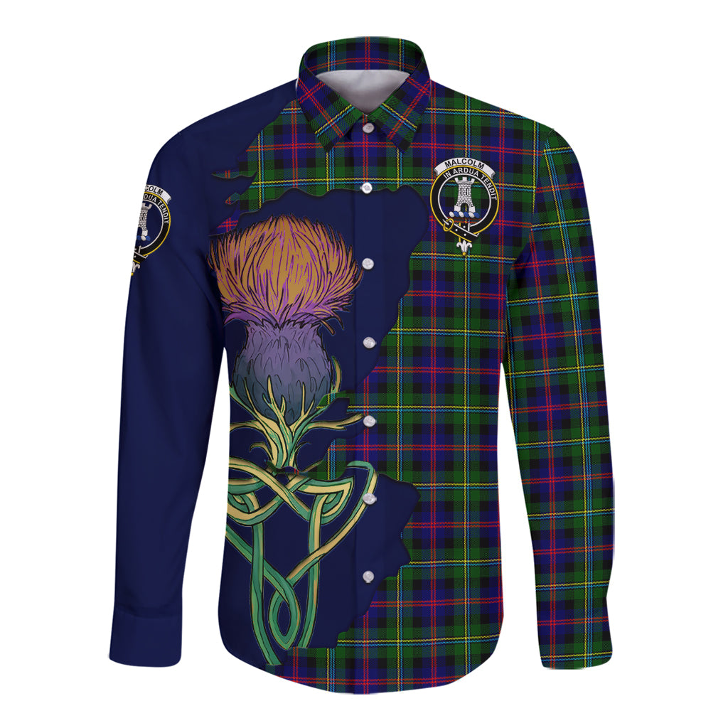 malcolm-tartan-plaid-long-sleeve-button-down-shirt-tartan-crest-with-thistle-and-scotland-map-long-sleeve-button-shirt