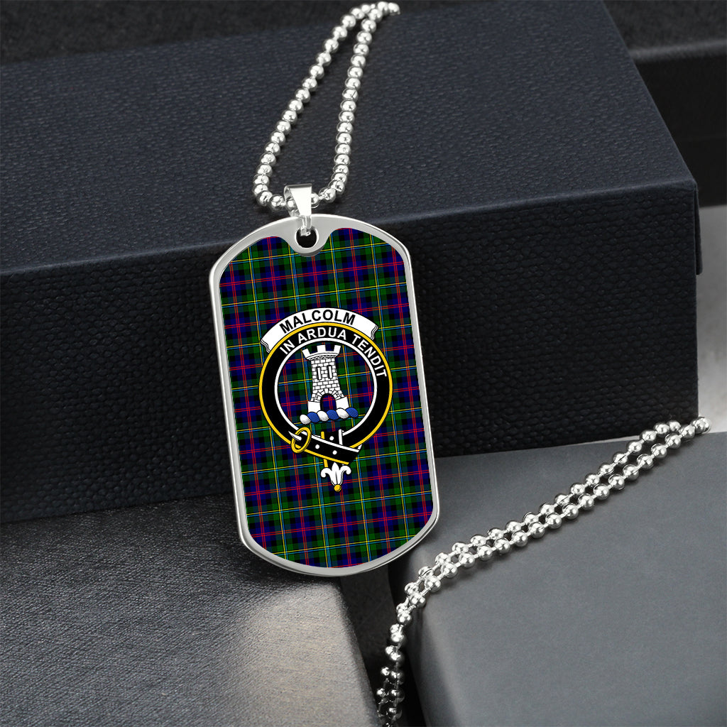 malcolm-tartan-family-crest-silver-military-chain-dog-tag