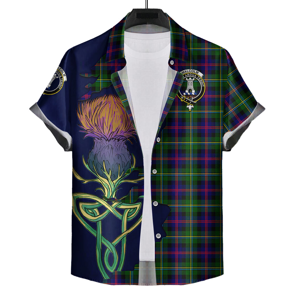 malcolm-tartan-plaid-short-sleeve-button-down-shirt-tartan-crest-with-thistle-and-scotland-map-short-sleeve-button-shirt