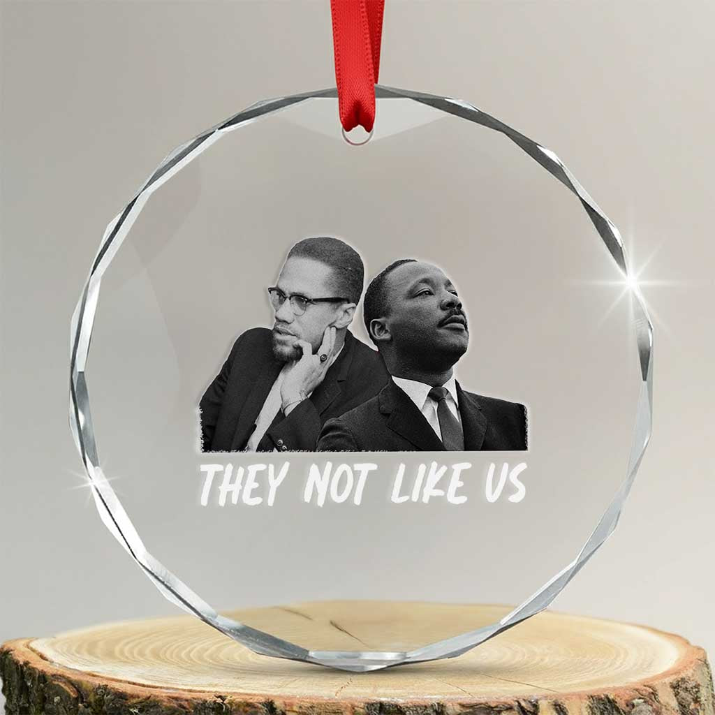 Malcolm X and MLK Crystal Glass Ornament They Not Like Us - Wonder Print Shop