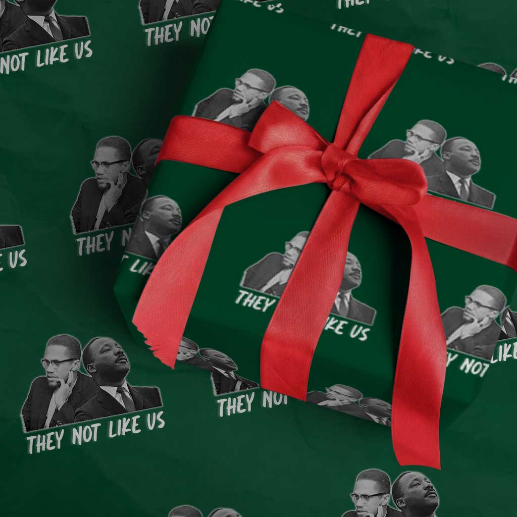Malcolm X and MLK Wrapping Paper Roll They Not Like Us - Wonder Print Shop