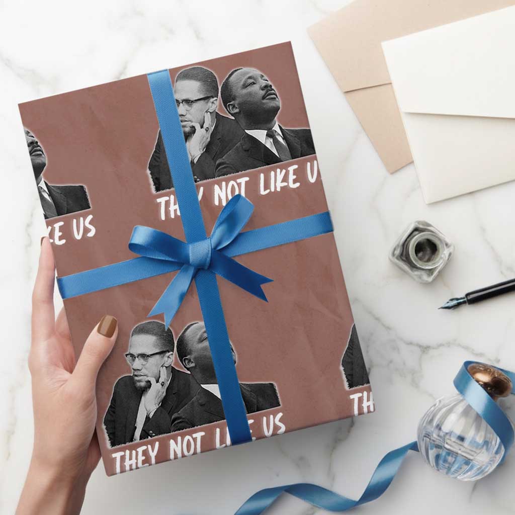 Malcolm X and MLK Wrapping Paper Roll They Not Like Us - Wonder Print Shop