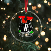 Malcolm X Crystal Glass Ornament By Any Means Necessary - Wonder Print Shop