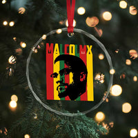 Malcolm X Crystal Glass Ornament Pan African Flag Black History - Wonder Print Shop