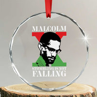 Malcolm X Crystal Glass Ornament Stumbling Is Not Falling Black History Leader TS12