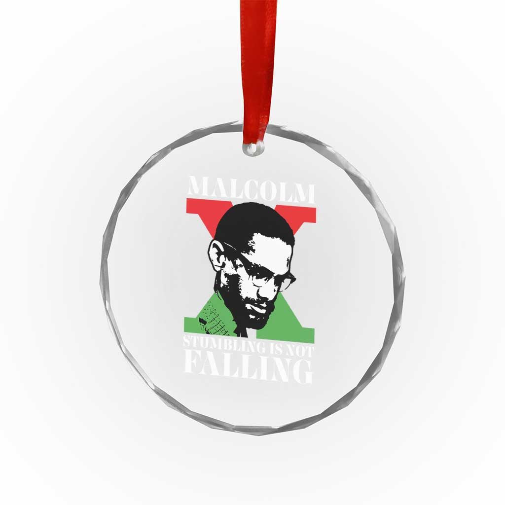 Malcolm X Crystal Glass Ornament Stumbling Is Not Falling Black History Leader TS12