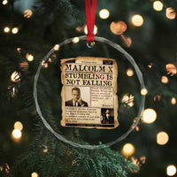 Malcolm X Crystal Glass Ornament Stumbling Is Not Falling Civil Rights Leader TS12