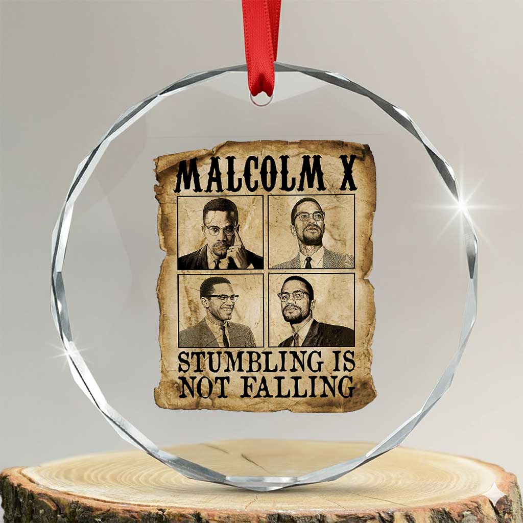 Malcolm X Crystal Glass Ornament Stumbling Is Not Falling Historical Poster TS12