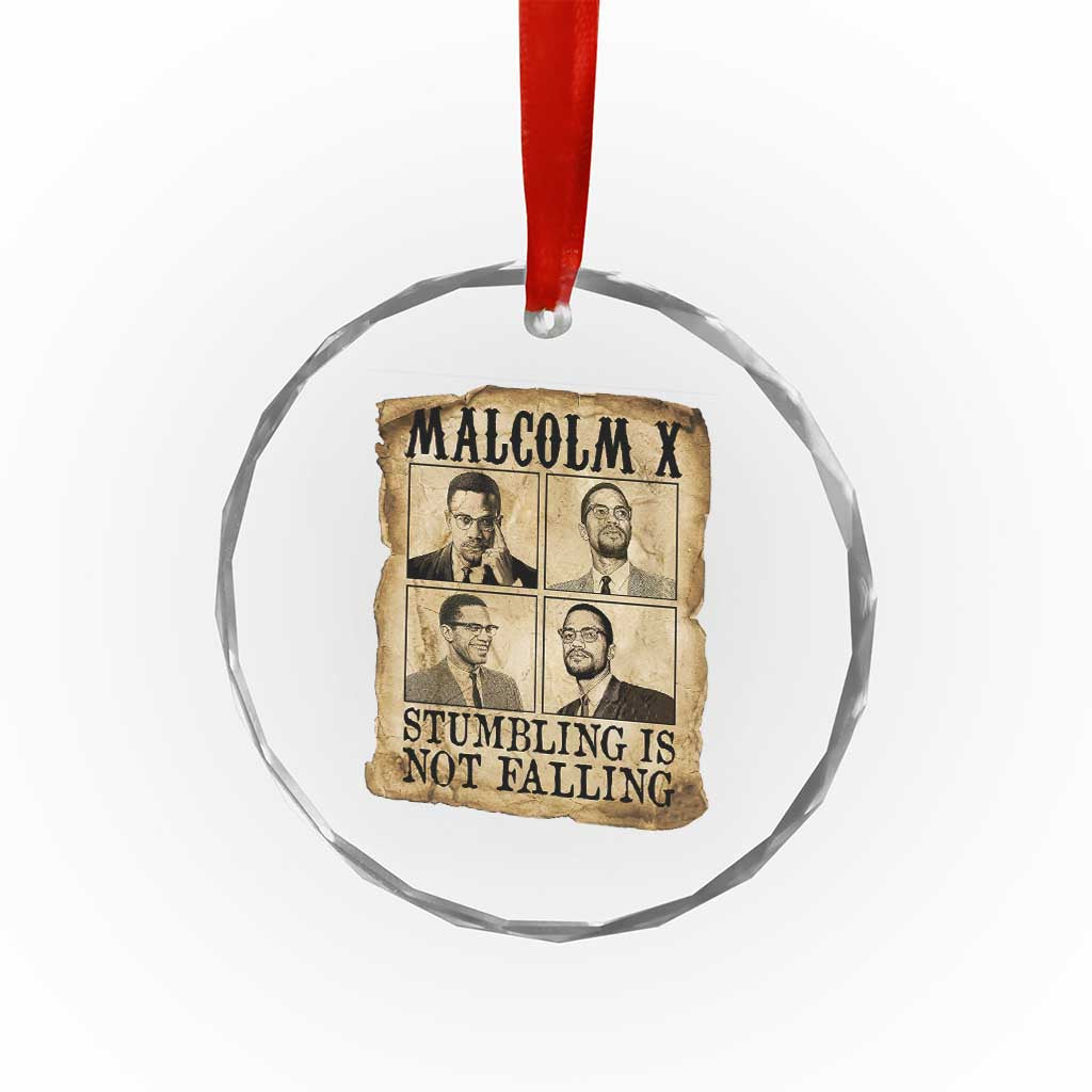 Malcolm X Crystal Glass Ornament Stumbling Is Not Falling Historical Poster TS12