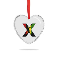Malcolm X Heart Crystal Glass Ornament African American Heritage Gift - Wonder Print Shop