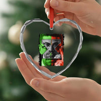 Malcolm X Heart Crystal Glass Ornament Black History Month - Wonder Print Shop
