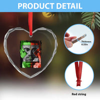 Malcolm X Heart Crystal Glass Ornament Black History Month - Wonder Print Shop