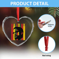 Malcolm X Heart Crystal Glass Ornament Pan African Flag Black History - Wonder Print Shop