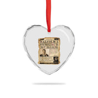 Malcolm X Heart Crystal Glass Ornament Stumbling Is Not Falling Civil Rights Leader TS12