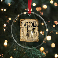 Malcolm X Historical Newspaper Crystal Glass Ornament Stumbling Is Not Falling Black History TS12